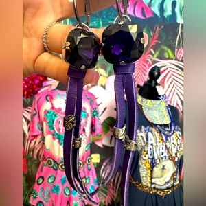 Purple large stone earrings